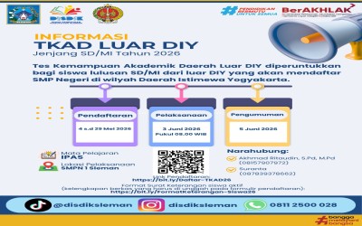 Berikut informasi TKAD LUAR DIY Jenjang SD/MI Tahun 2026 :